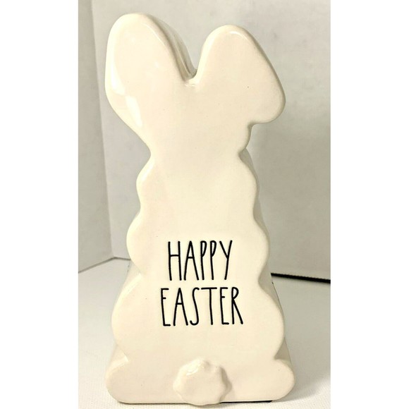 Rae Dunn Happy Easter Bunny Rabbit Figurine Sign Artisan Collection By Magenta - Picture 10 of 12